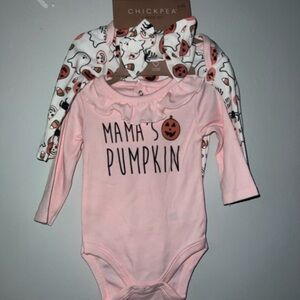 NWT chick pea Pink "Mama's Pumpkin" One-Piece Set